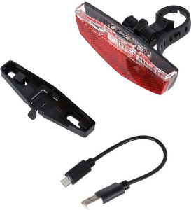 ACHTERLICHT XLC E-BIKE ACCU LED USB STL 50/80MM